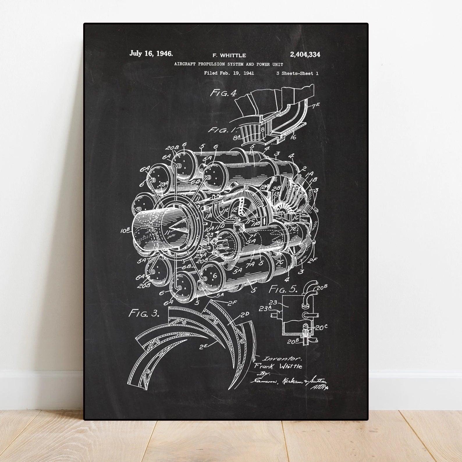 Engine Motor Blueprint Collection - Canvas & Curio