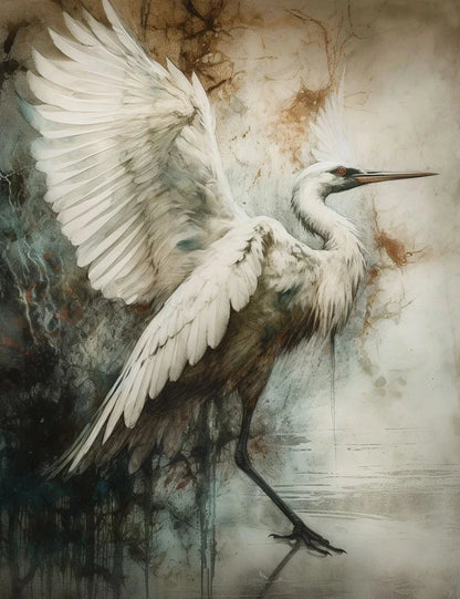 Golden Crane & Moon Collection - Canvas & Curio