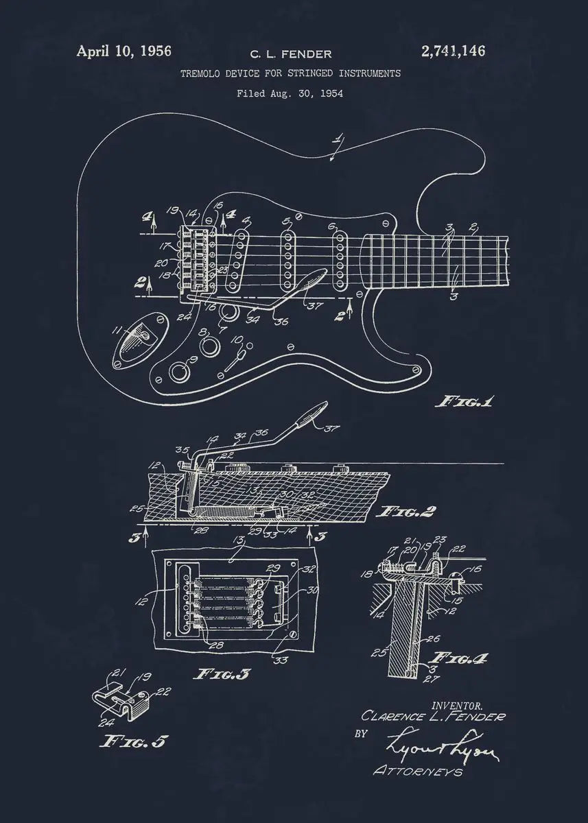 Musical Instruments Blueprint Collection - Canvas & Curio
