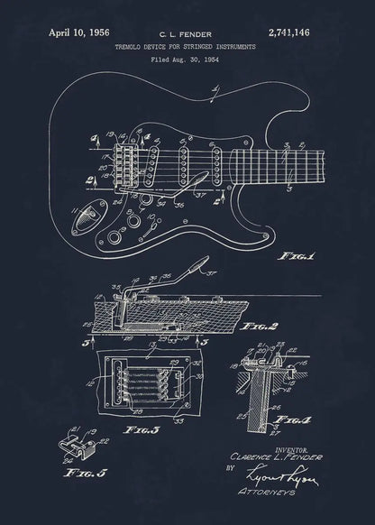 Musical Instruments Blueprint Collection - Canvas & Curio