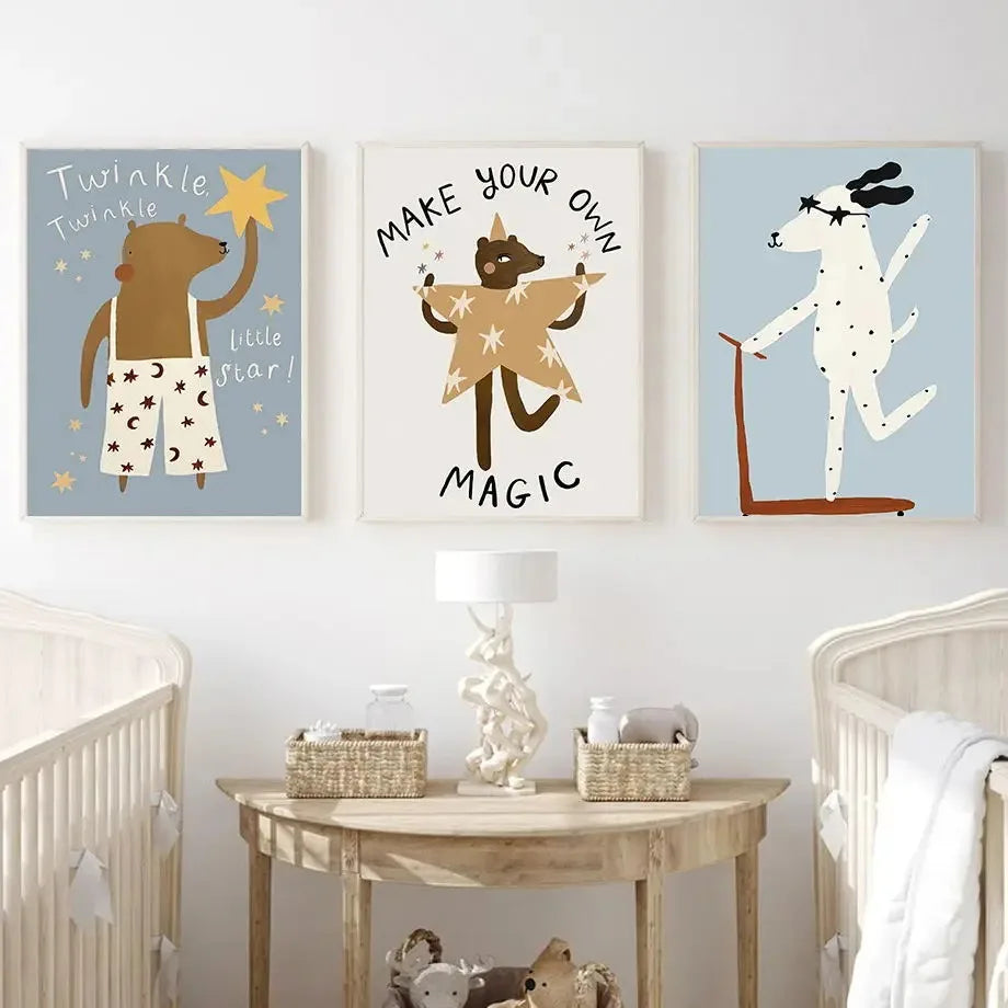 Nordic Nursery Animal Art Collection - Canvas & Curio