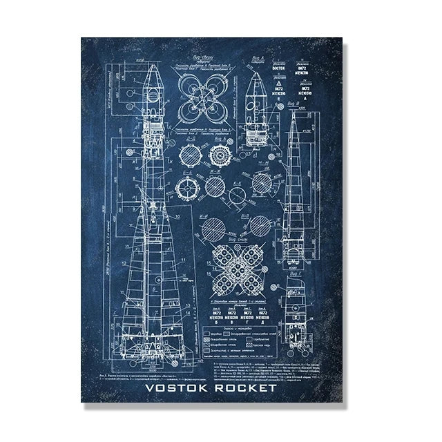 Space Shuttle Blueprint Collection - Canvas & Curio