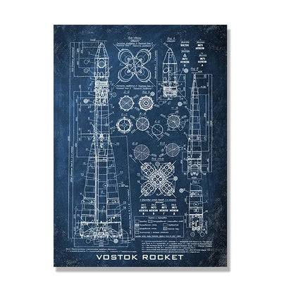 Space Shuttle Blueprint Collection - Canvas & Curio