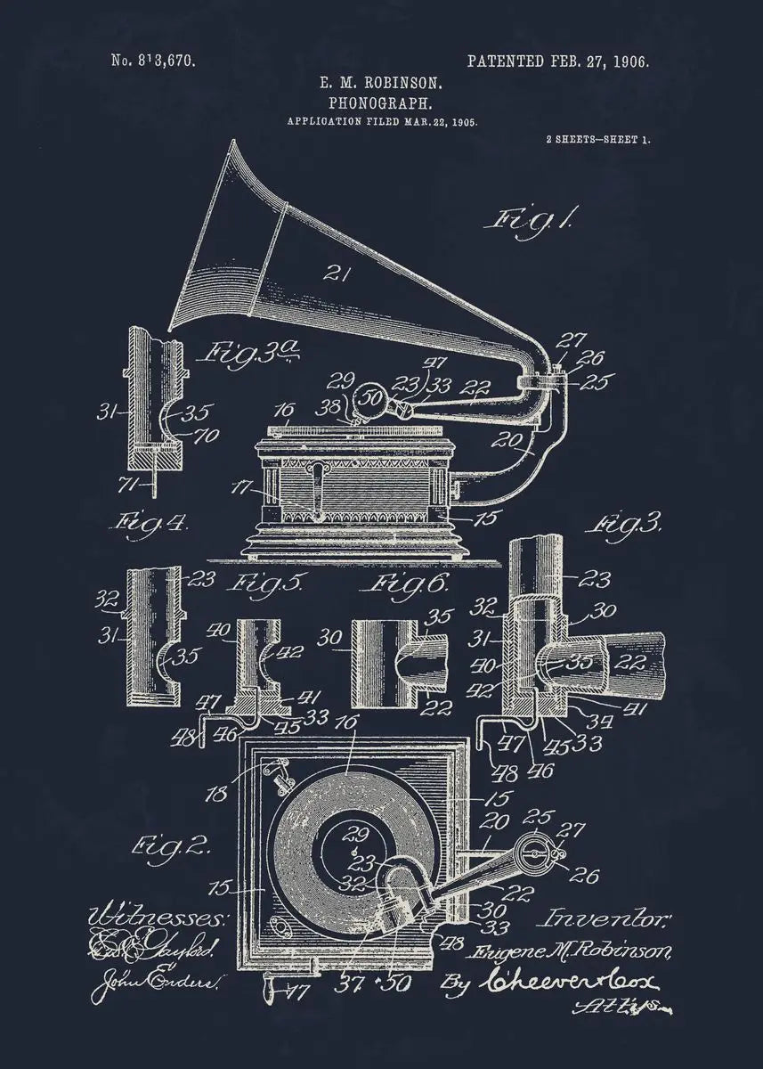 Musical Instruments Blueprint Collection - Canvas & Curio