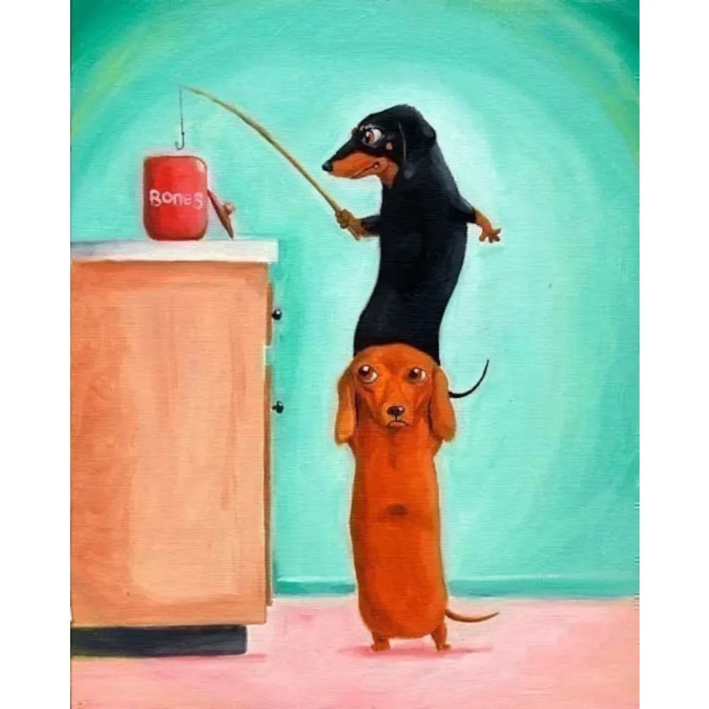 Adorable Dachshund Art Collection - Canvas & Curio