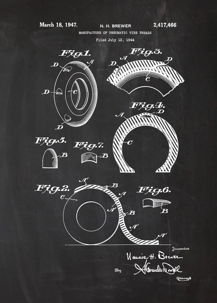 Engine Motor Blueprint Collection - Canvas & Curio