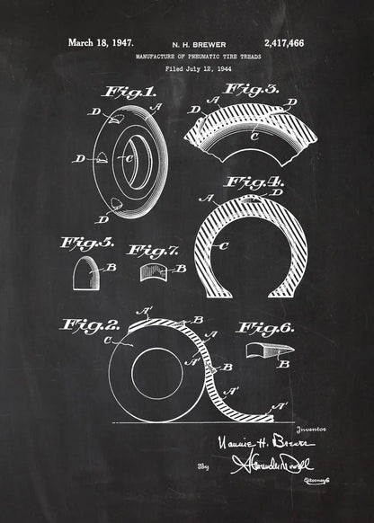 Engine Motor Blueprint Collection - Canvas & Curio